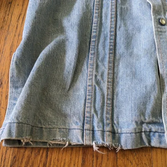Sears Denim Shirt Jacket Pearl Snap Western Vintage 70s Size L - Picture 5 of 5